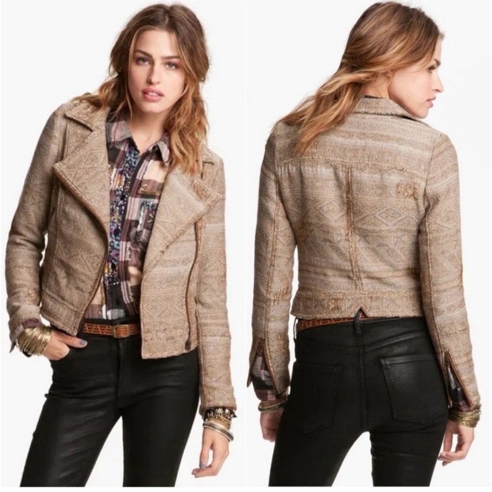 Free People Tapestry Moto Jacket - 6